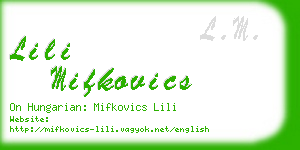 lili mifkovics business card